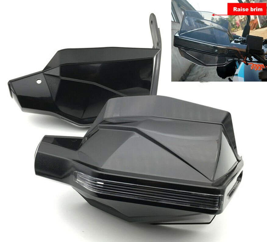 2x Black Clear Motorcycle Hand Guards Universal Fit For 7/8" (22mm) Handlebars