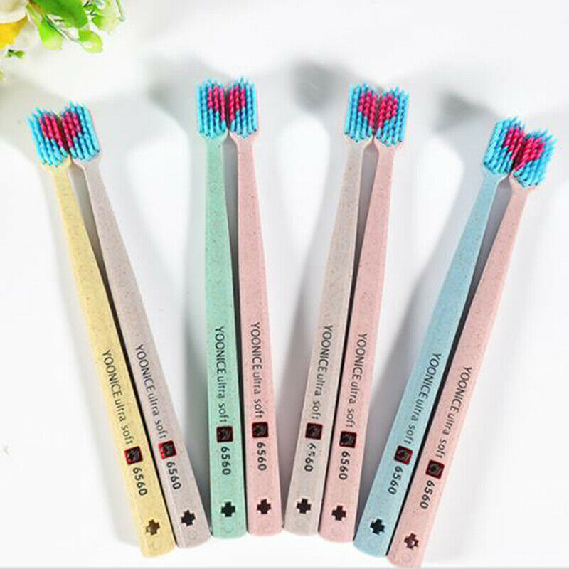 2pc Soft-bristle Heart Couple Brush Teeth Eco Friendly Adults Toothbru.l8
