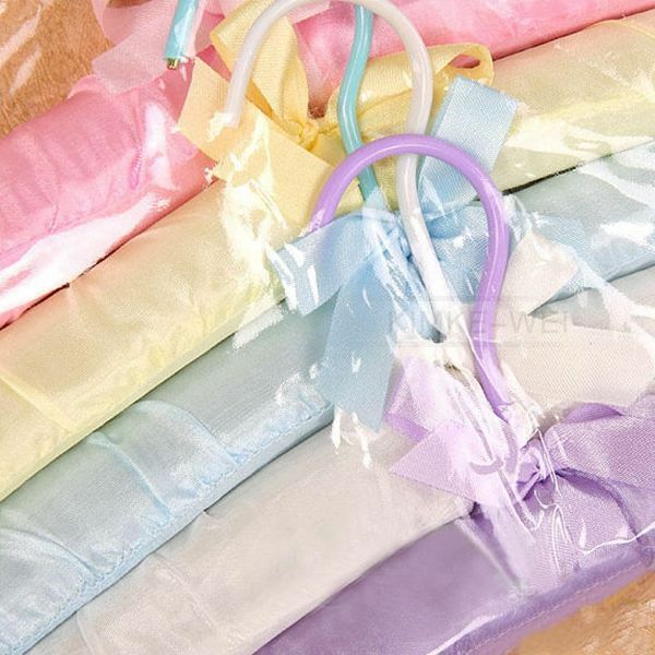 5 colors Satin Padded Coat Clothes Hook Hangers New