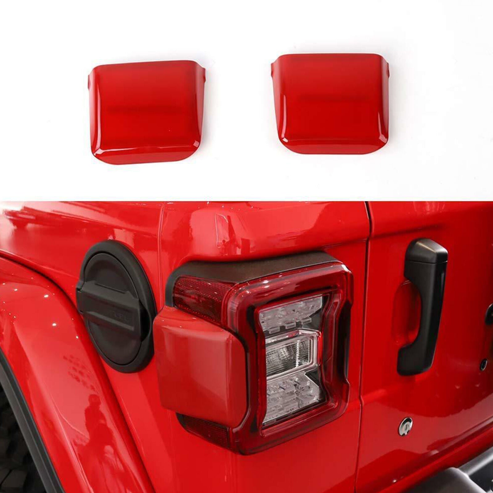 Red Rear Taillight Lamp Decor Cover Trim For Jeep Wrangler JL 2018+ Accessories