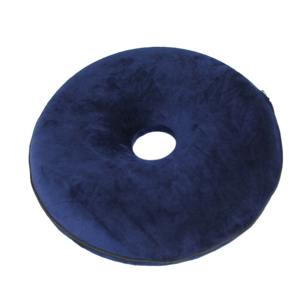 Donut Seat Cushion Hemorrhoid Coccyx Tailbone Support Pillow Pad Dark Blue