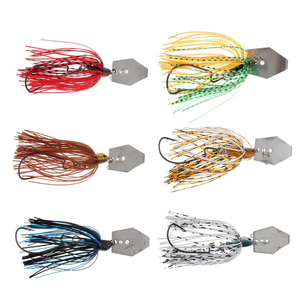 6pcs Fishing Skirt Lures Cheat Swimbaits Spinner Trolling Swim Baits Lure