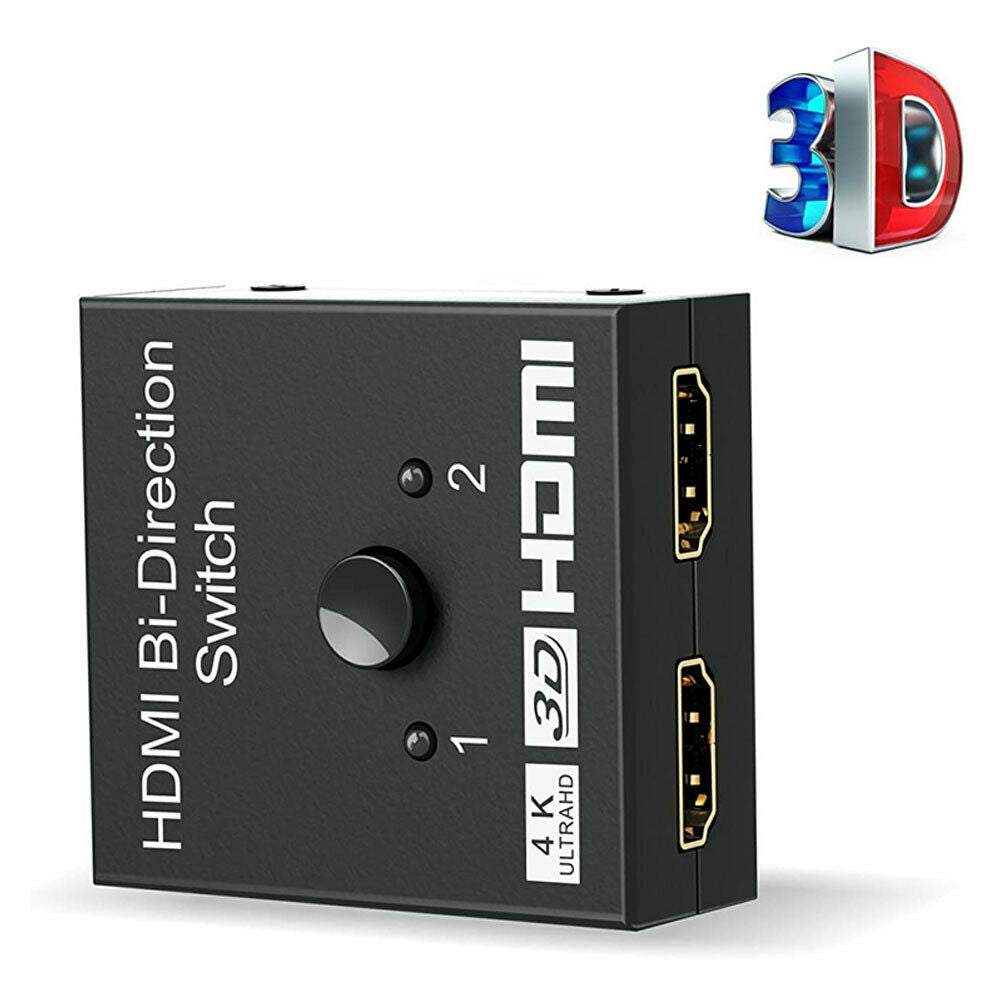 4k HDMI Switcher 2-port Didirectional 1x2/2x1 Switch Splitter Supports Ultra HD