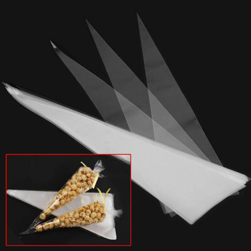 Clear Cellophane CELLO CONE BAGS - Party Candy GIFT Treat Bags Wedding Favors