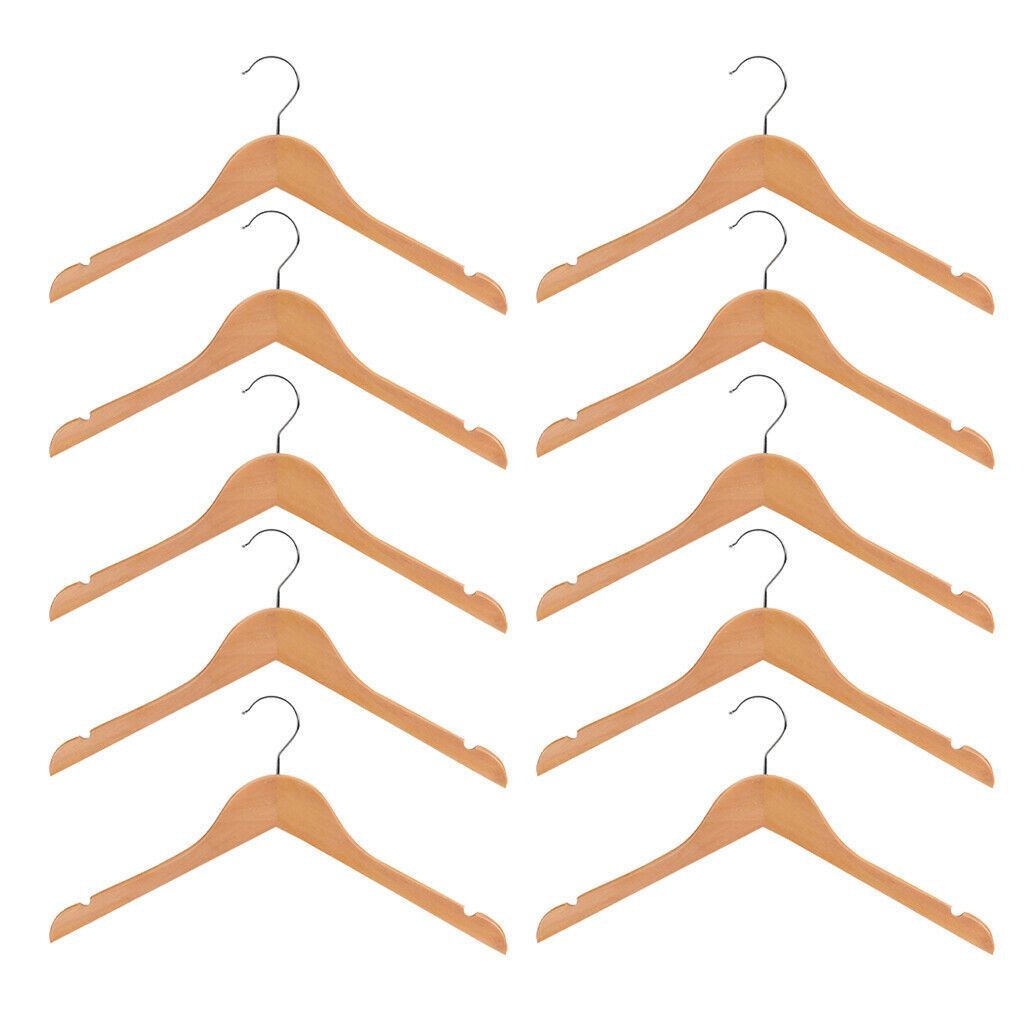 10pcs Child Natural Wooden Wood Coat Hangers Kids Baby Strong Hangers 32cm