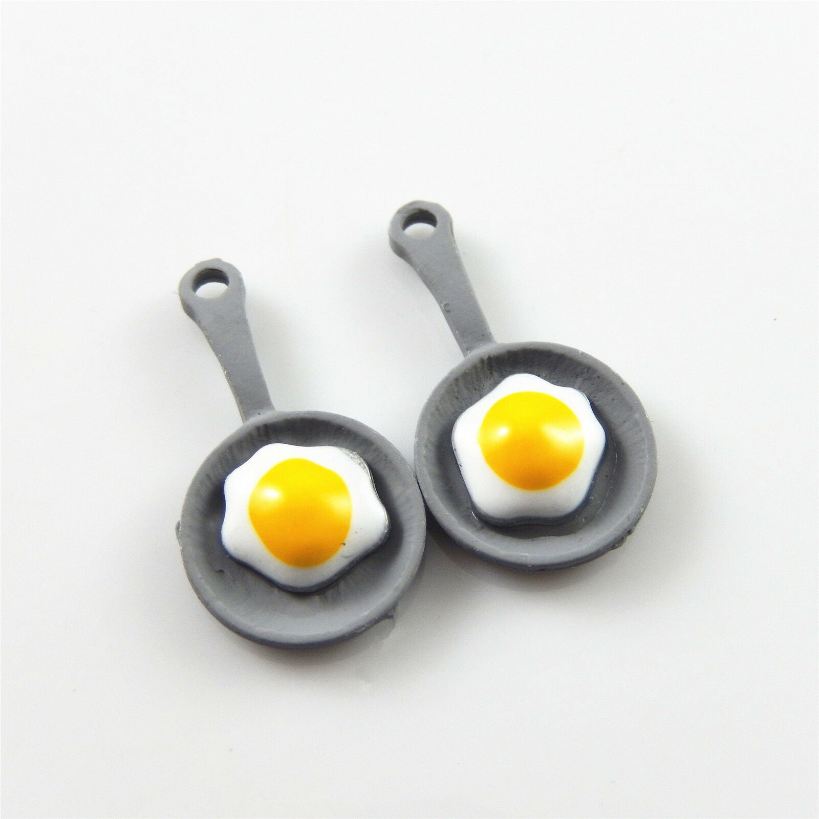 10 pcs Gray Matte Saucepan Alloy Charm Pendant Findings Fried Egg Pan 27*15*5mm