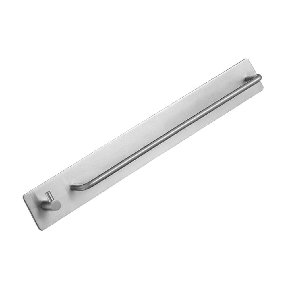 Adhesive Stainless Steel Towel Rack Holder Bathroom Single Towel Bar 34cm
