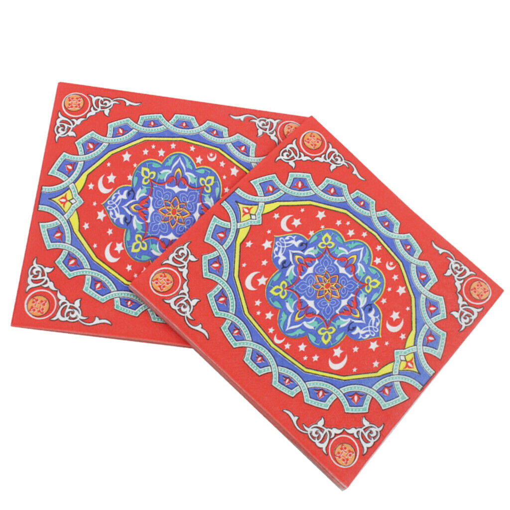 20 Pieces Disposable Paper Napkins Colorful Serviettes for Muslim Holiday