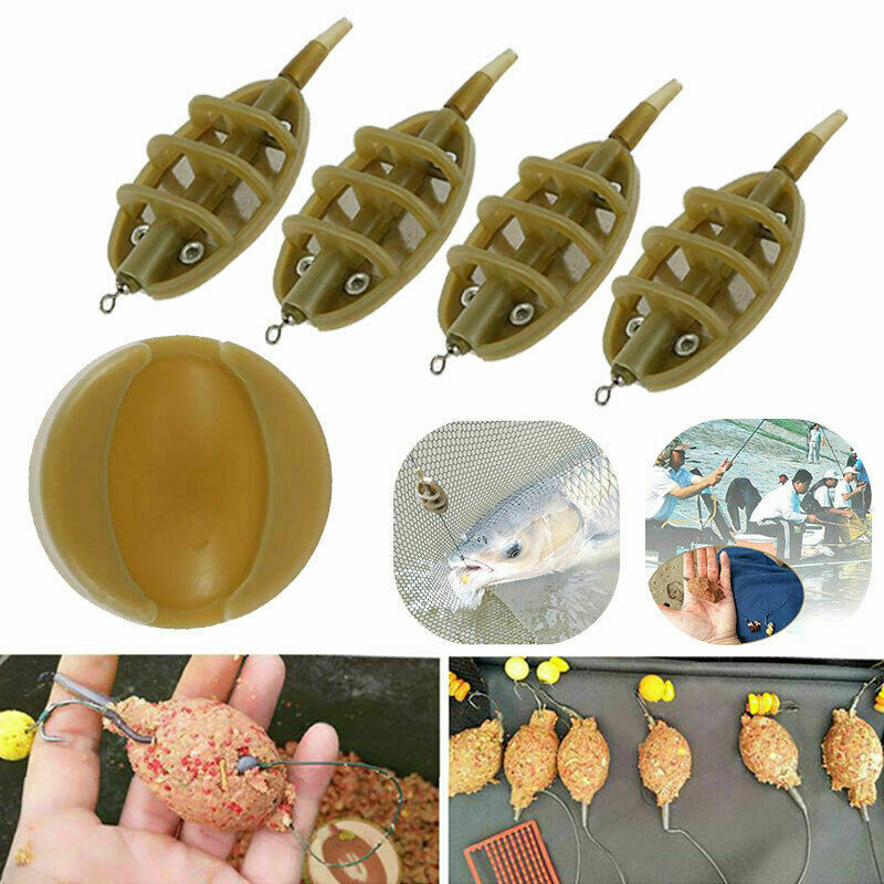 Fishing Tools4+1 Outdoor Mould Kit Inline Method Feeders Bait Holder Lead Sinker