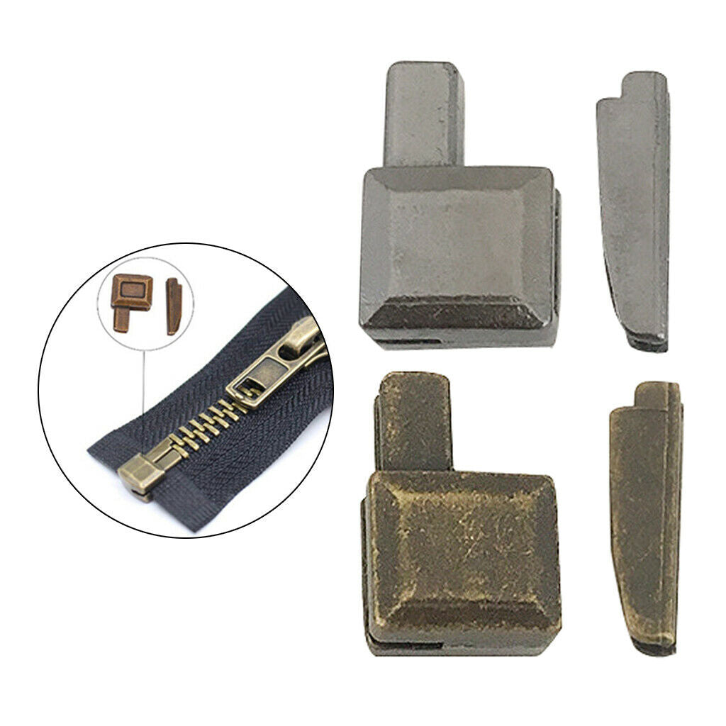 40Sets #5 Metal Zipper Latch Slider Retainer Bottom Stopper Insertion Pin