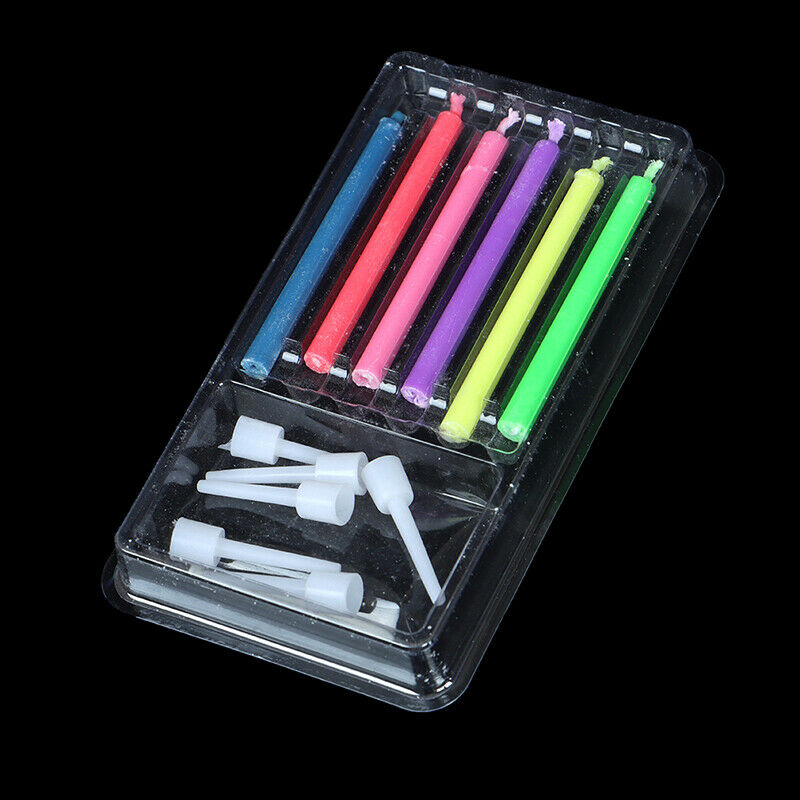 6Pcs/set Birthday Party Supplies Cake Candles Colorful Flame Multicolor C.l8