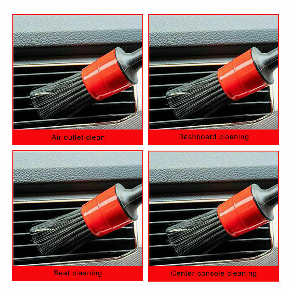 5PCS Car Detailing Brush Kit Plastic Vehicle Auto Interior for Wheel Clean Tool
