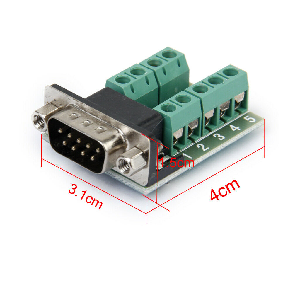 RS232 to DB9 Nut Type Male 9-Pin Male Adapter Signals Connection Module