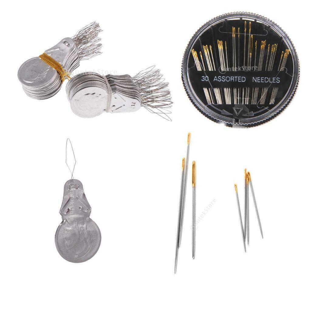 30 Assorted Sewing Needles Hand Mending Quilt Embroidery&100 Needle Threader