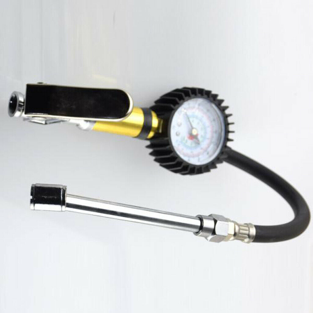 1/4'' NPT Air Line Tire Inflator and 50mm Dial Gauge Auto Truck Bike Compressor