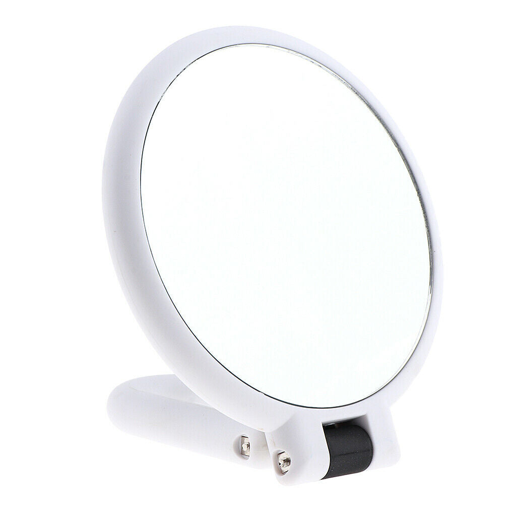 Folding Double Side Mirror Makeup Mirror with 15X Magnifying White Round