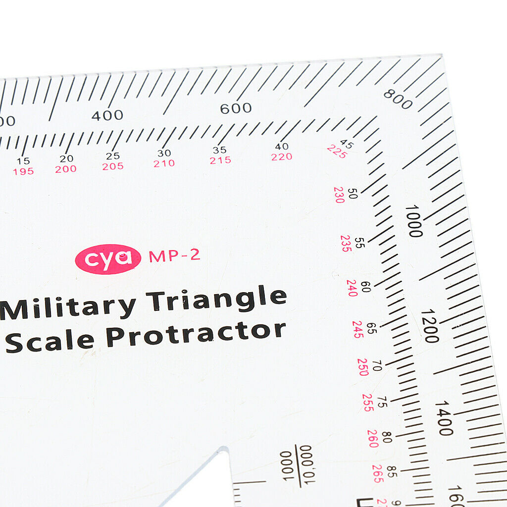 Acrylic Military Triangle Scale Coordinate Protractor Topographic Map Reading