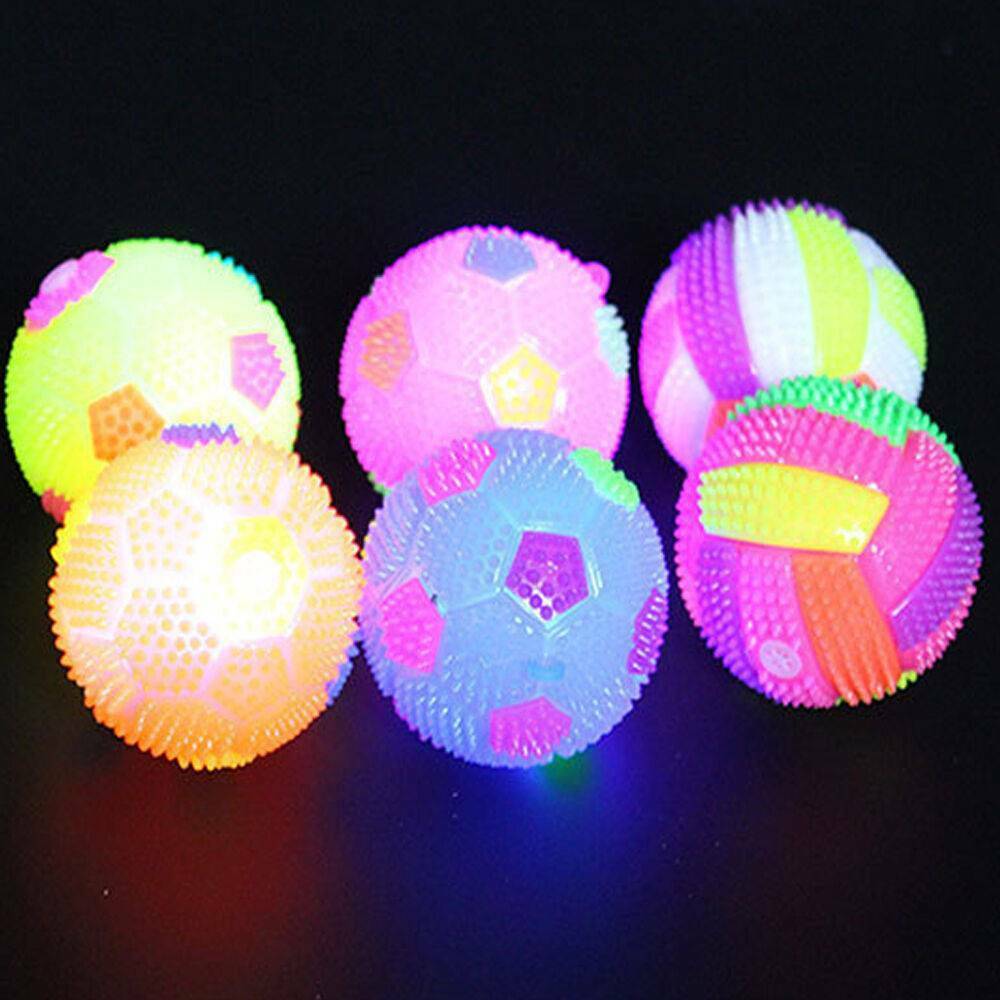 LED Volleyball Flashing Light Up Colors Changing Bouncing Hedgehog Ball Dog Toys