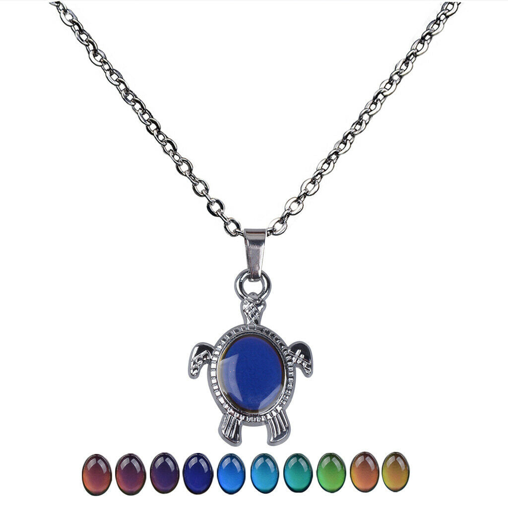 2pcs Stainless Steel Necklace Color Changing Mood Emotion Feeling Jewelry