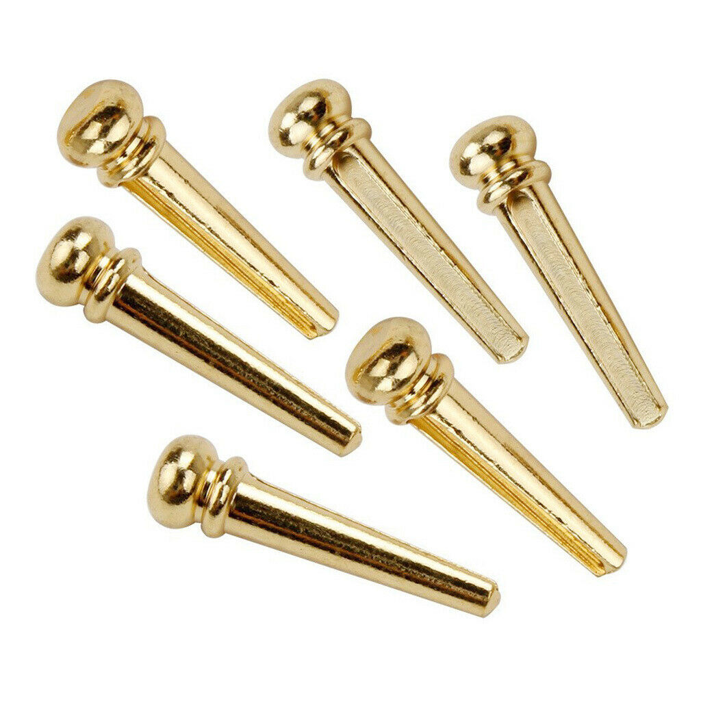 Brass Bridge Pins Peg Saddle Nut Set for 6-String Acoustic Folk Guitar