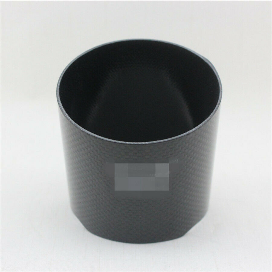 Inlet 89mm Glossy Real Carbon Fiber Exhaust Muffler Tip Cover Car Exhaust Pipe