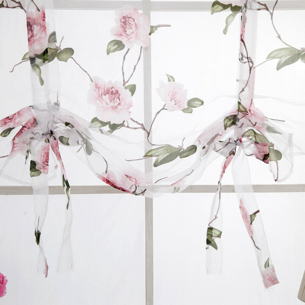 Curtain Tie-up Short Window Curtain Sheer Voile Gauze for Balcony Bathroom
