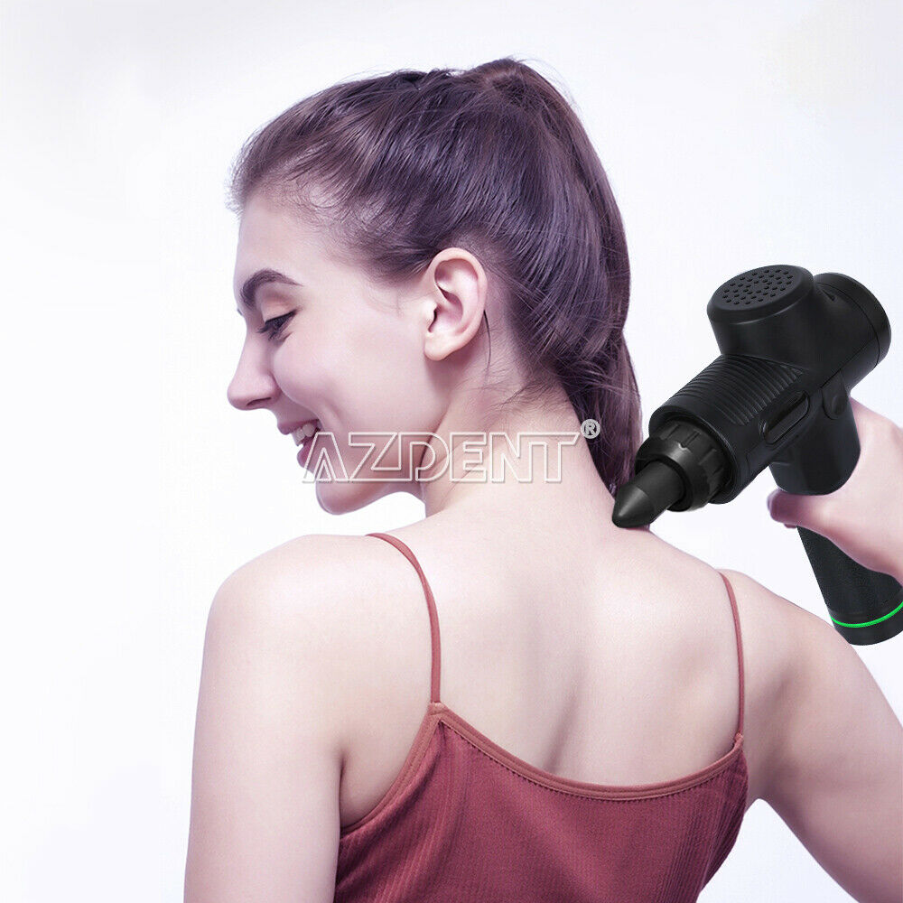 Upgrade 30 Speeds Electric Massage Gun Muscle Therapy Guns Tools 4 Tips Black