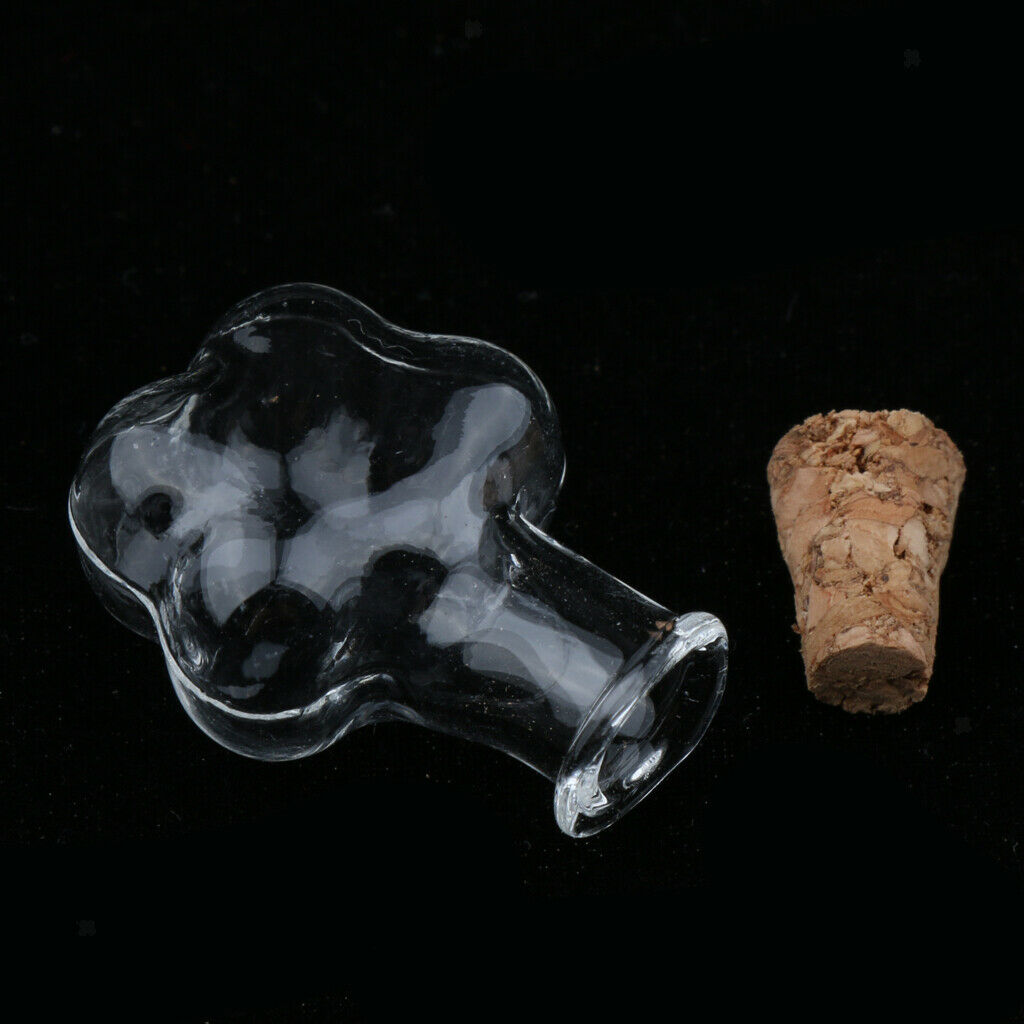 10pcs Mini Empty Glass Wishing Bottles Perfume Jars with Cork Stoppers 06