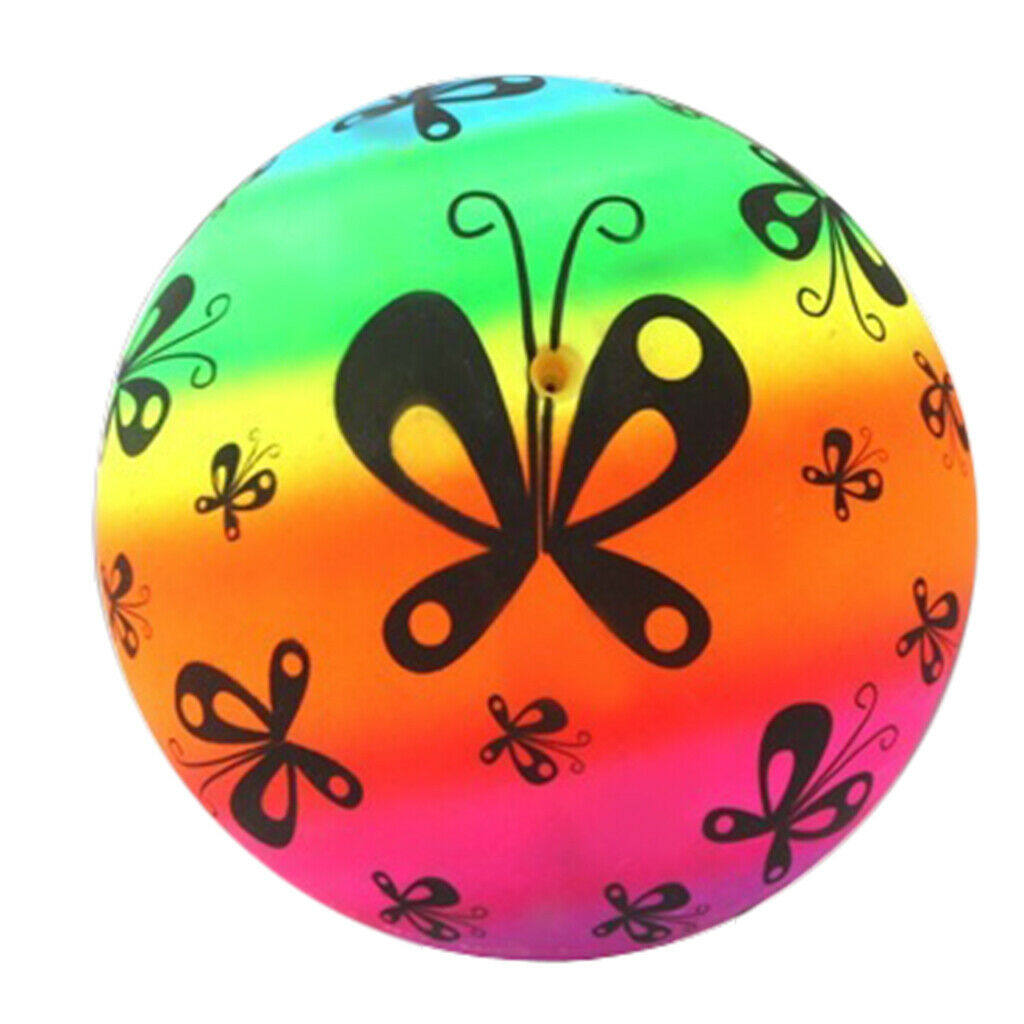 9inch Kids PVC Soccer Inflatable Rainbow Outdoor Indoor Playing Ball for Child -
