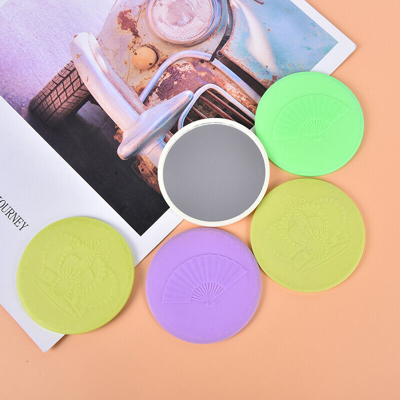 Portable Cute Round Mirror Plastic Makeup Pocket Handbag Mini Small Mirr.l8