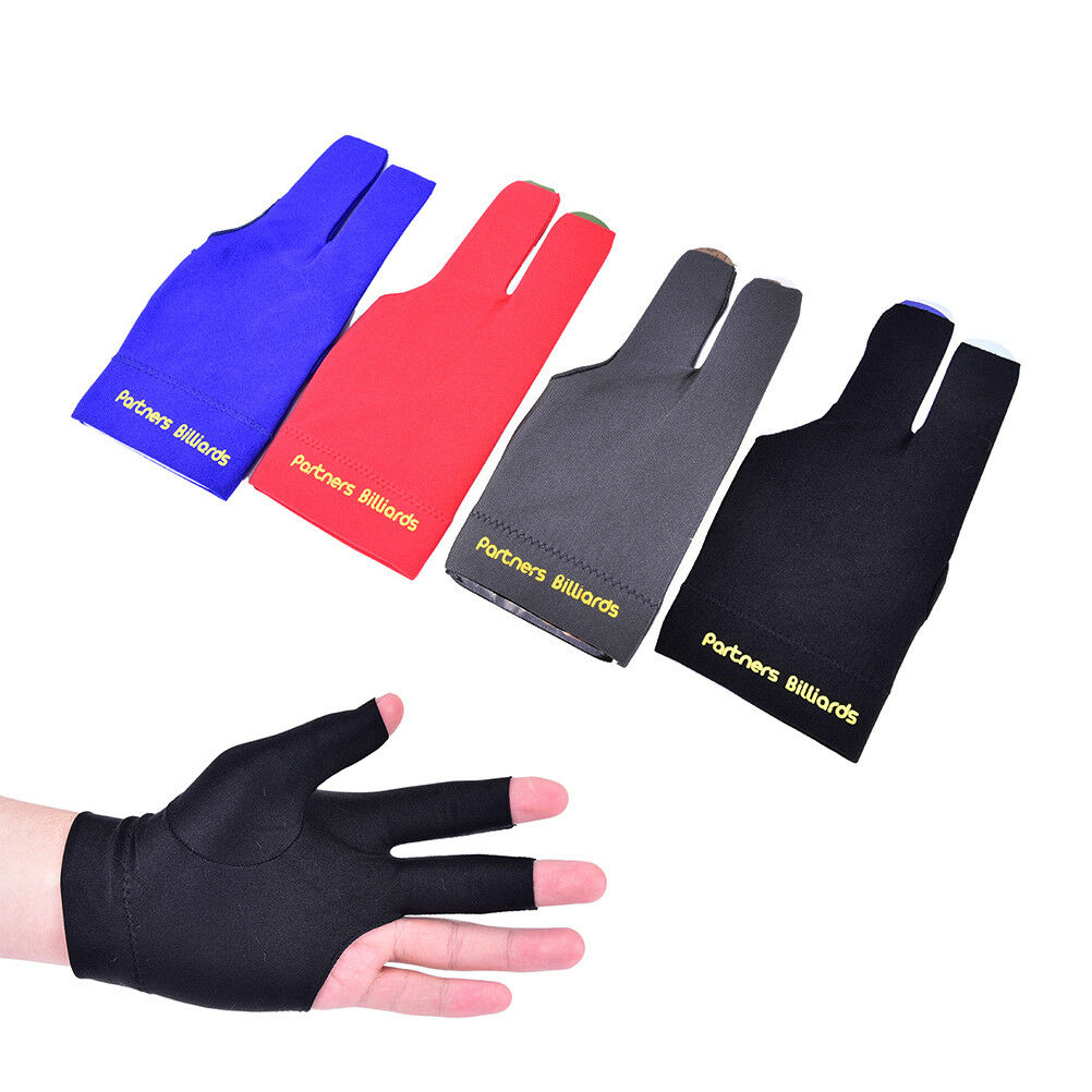 Blue Spandex Snooker Billiard Cue Glove Pool Left Hand Three Finger Accessory*WF