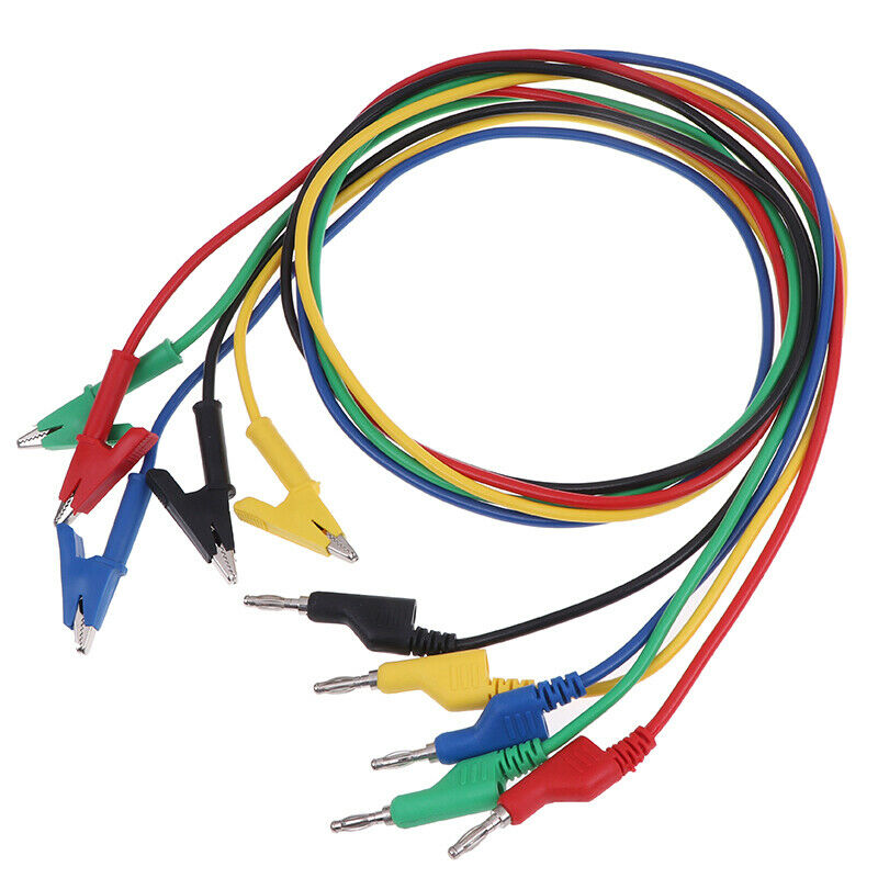 Stackable Banana Plug to Copper Alligator Clip Multimeter Test Leads Probe W.DD