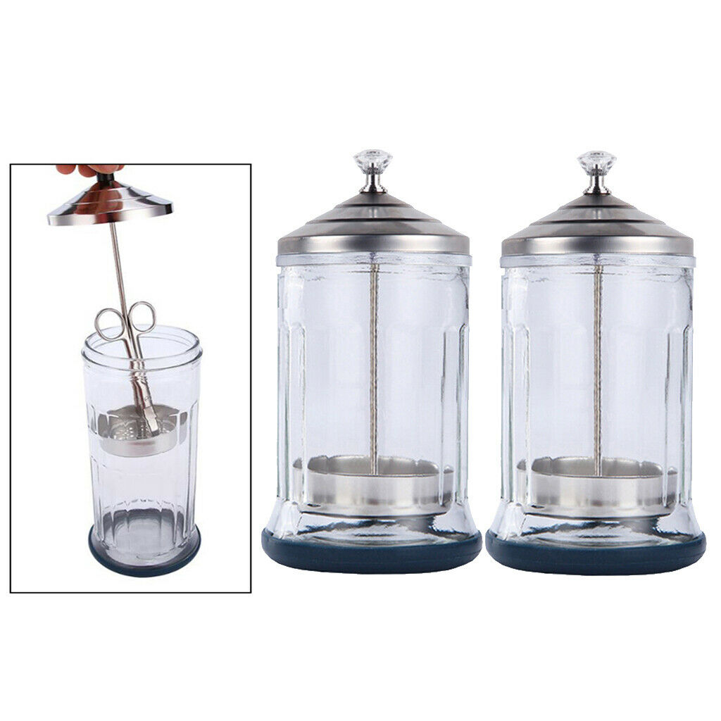 2x Disinfecting Disinfection Jar Sanitizing Jar Bottle for Barber Nipper S