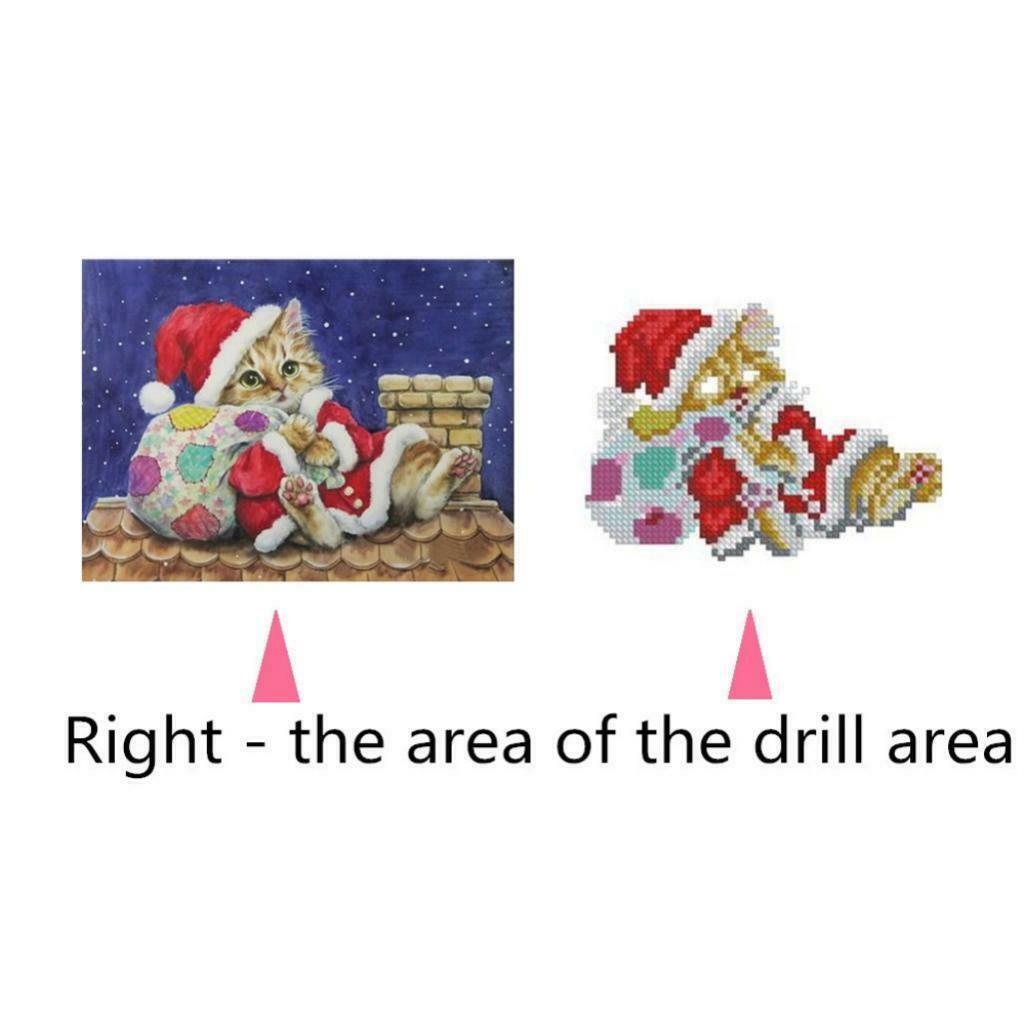 DIY 5D Cat Diamond Painting Embroidery Cross Stitch Kit Home Decor 25 x 20cm