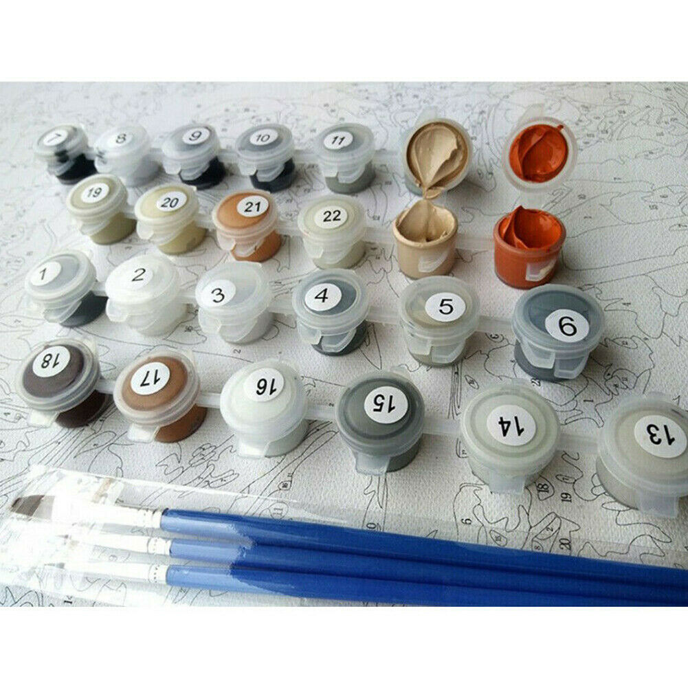 Flowers Painting Numbers Kits DIY Number Canvas Hand Paint Painting Bouquet