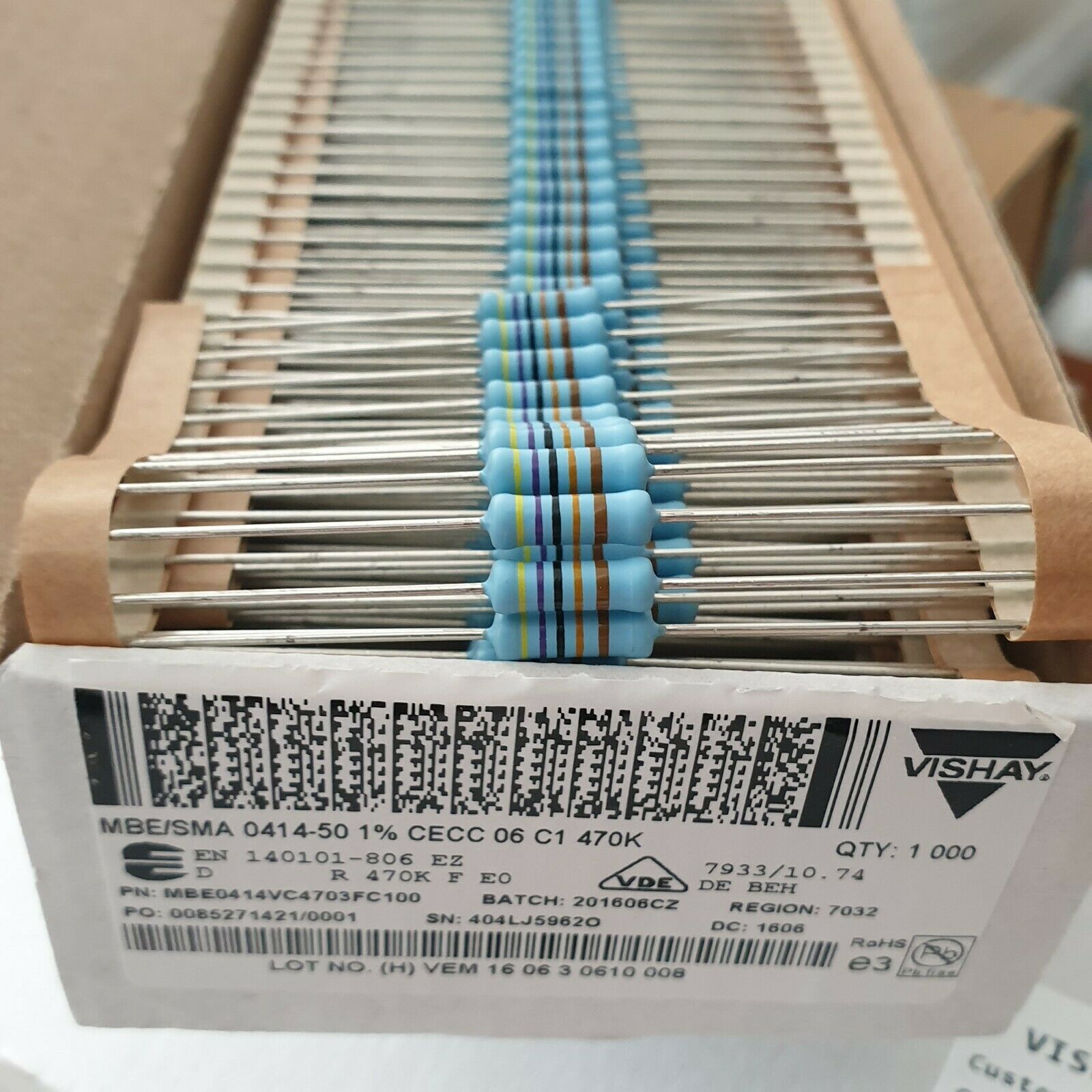 50x NEW VISHAY SMA0414 1W 470K 1% 50ppm HI END TUBE AMP RESISTORS FOR AUDIO !