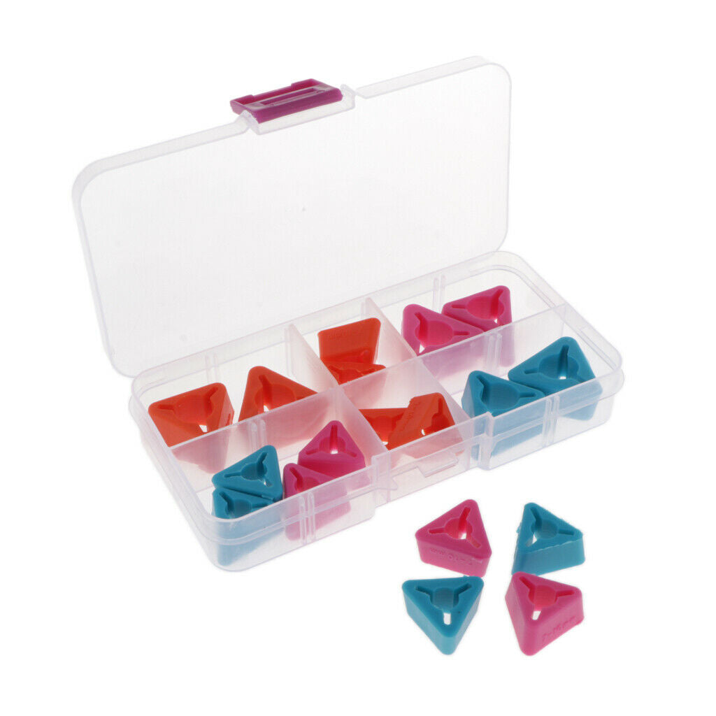 18pcs Triangle Knitting Needles Stoppers With Storage Case Knitting Supplies