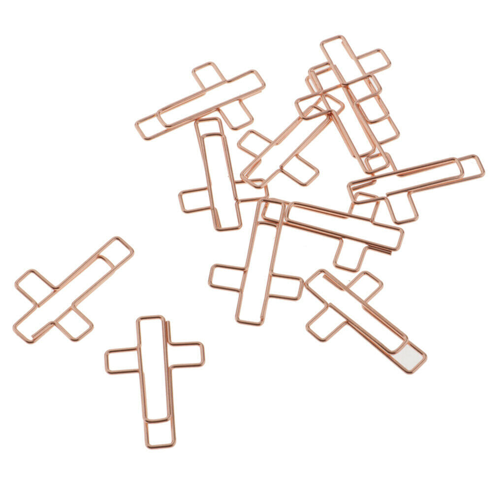 Pack of 10 Cute Cross Shape Bookmarks File Paper Clips Documents Paperclips