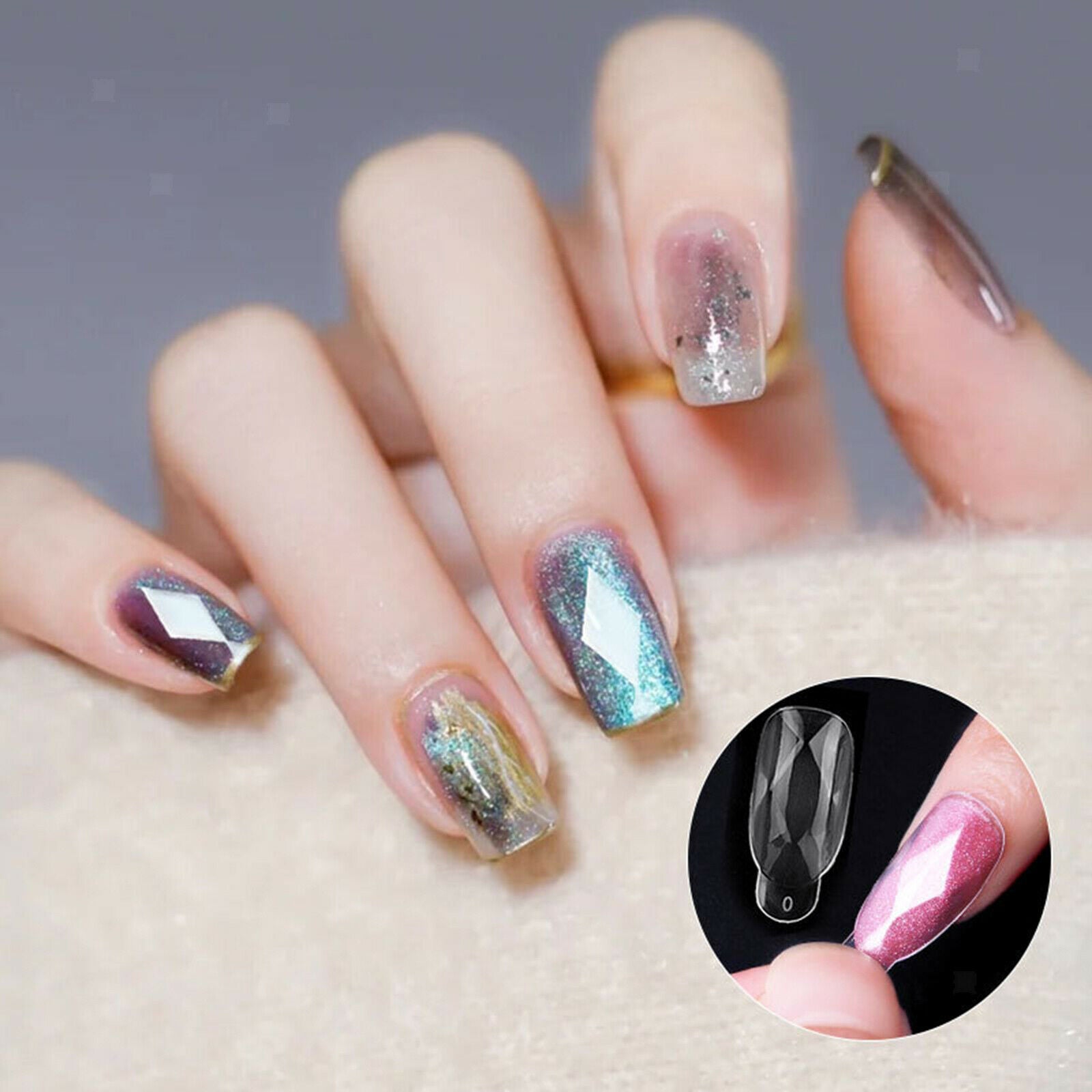 120box Fingernail Tips Diamond Shape Manicure ABS Nail Art Mold For Home Use