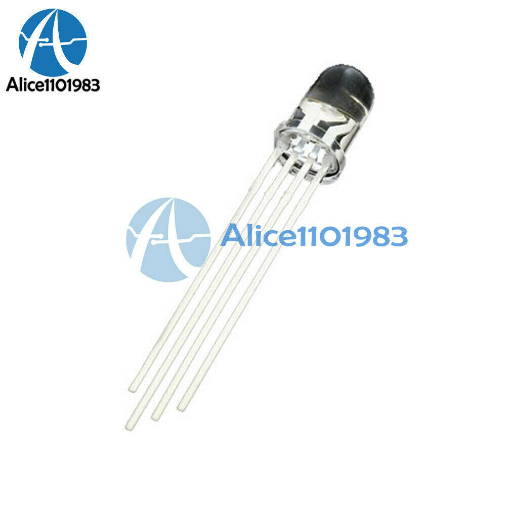 100Pcs 5mm 4pin RGB Tri-Color Common Cathode LED light Red Green Blue