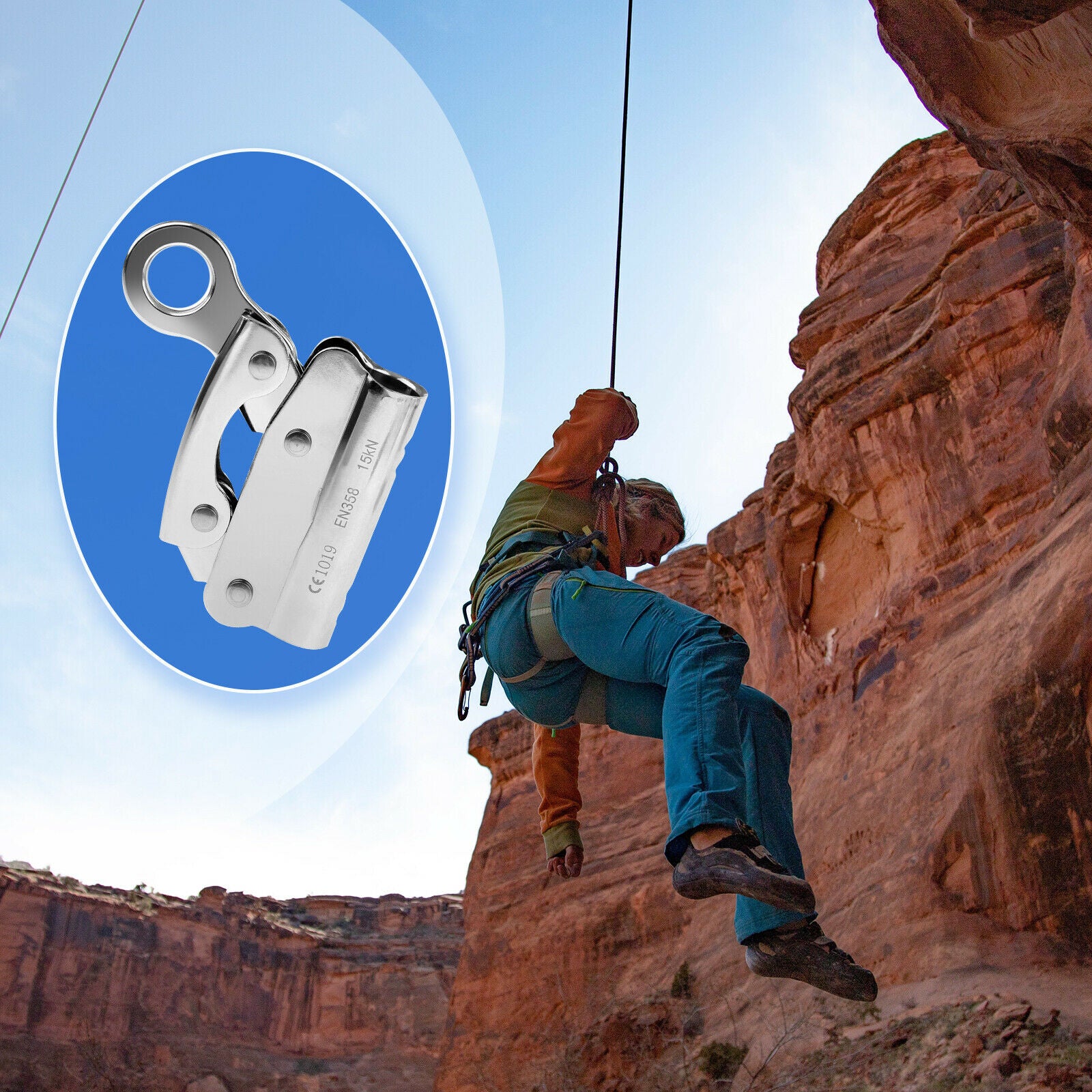 15KN 5/8" Rope Grab Protecta for Rock Climbing Tree Arborist Mountaineering