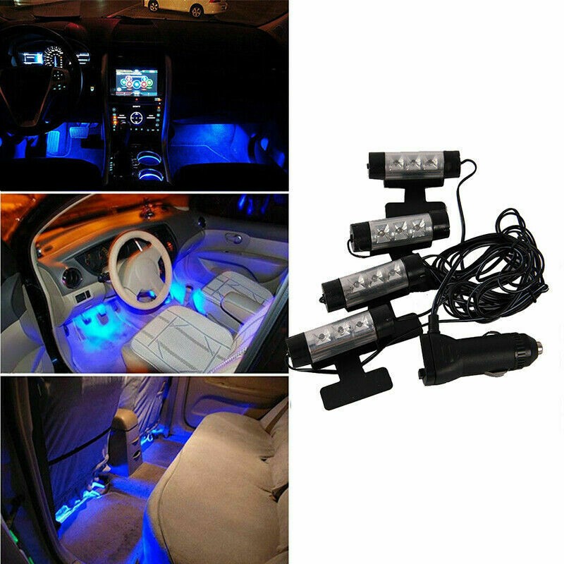 Blue LED Car Interior Atmosphere Light Under Floor Footwell Light Strip DIY