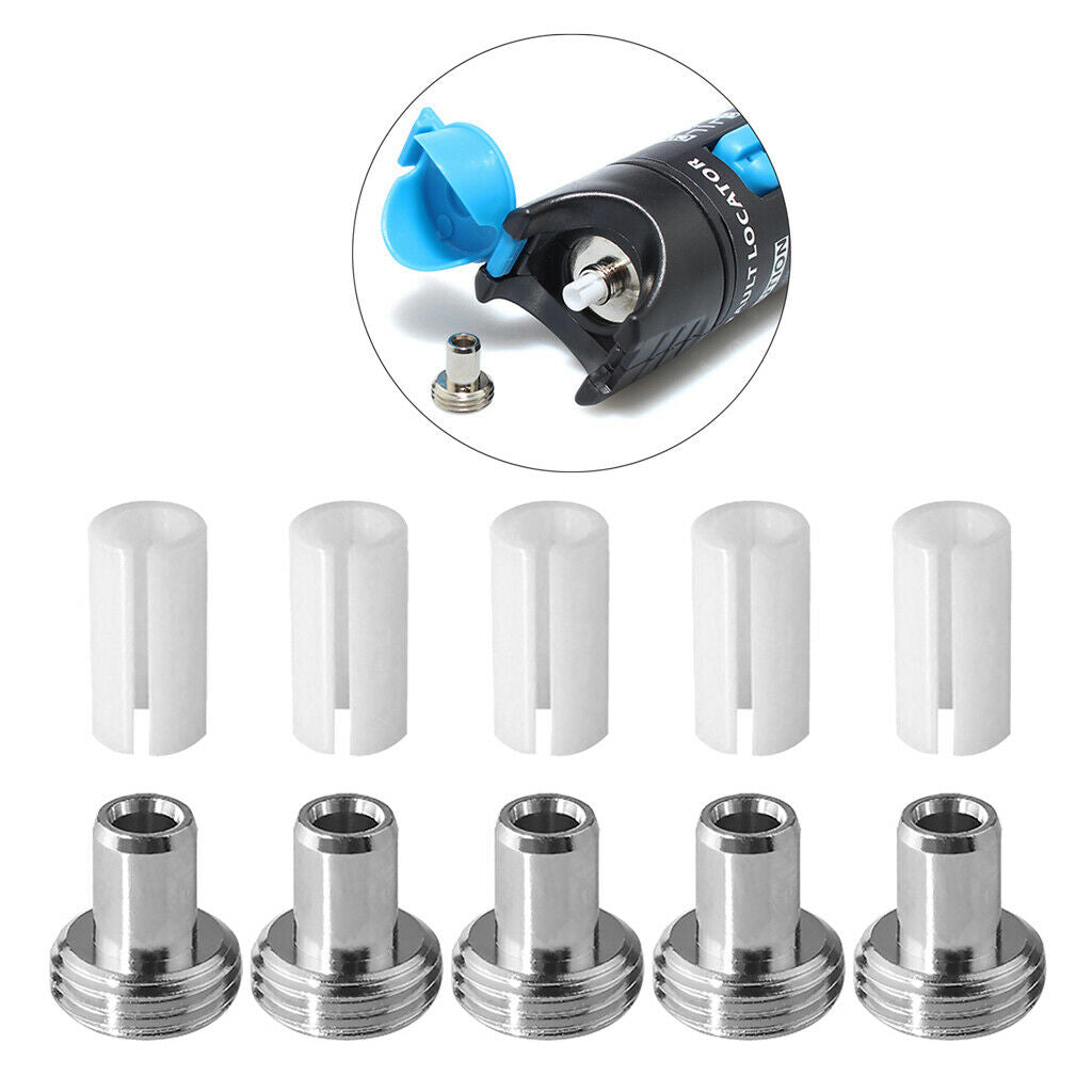 10 Pieces Ceramic Sleeve Metal Adapter Parts for Visual Fault Locator Tester