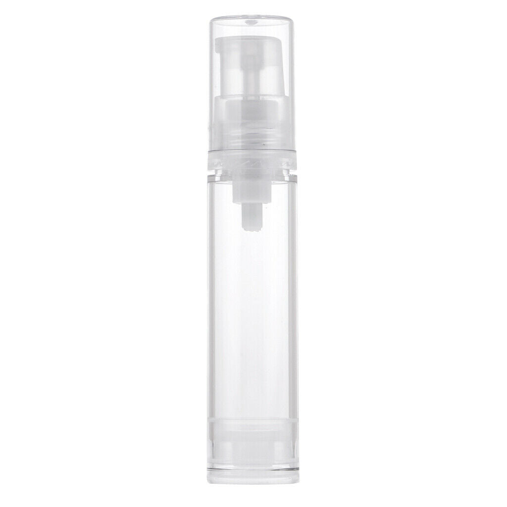 5ml/10ml Clear Airless Pump Bottle Empty Vacuum Lotion Travel Containers 10x