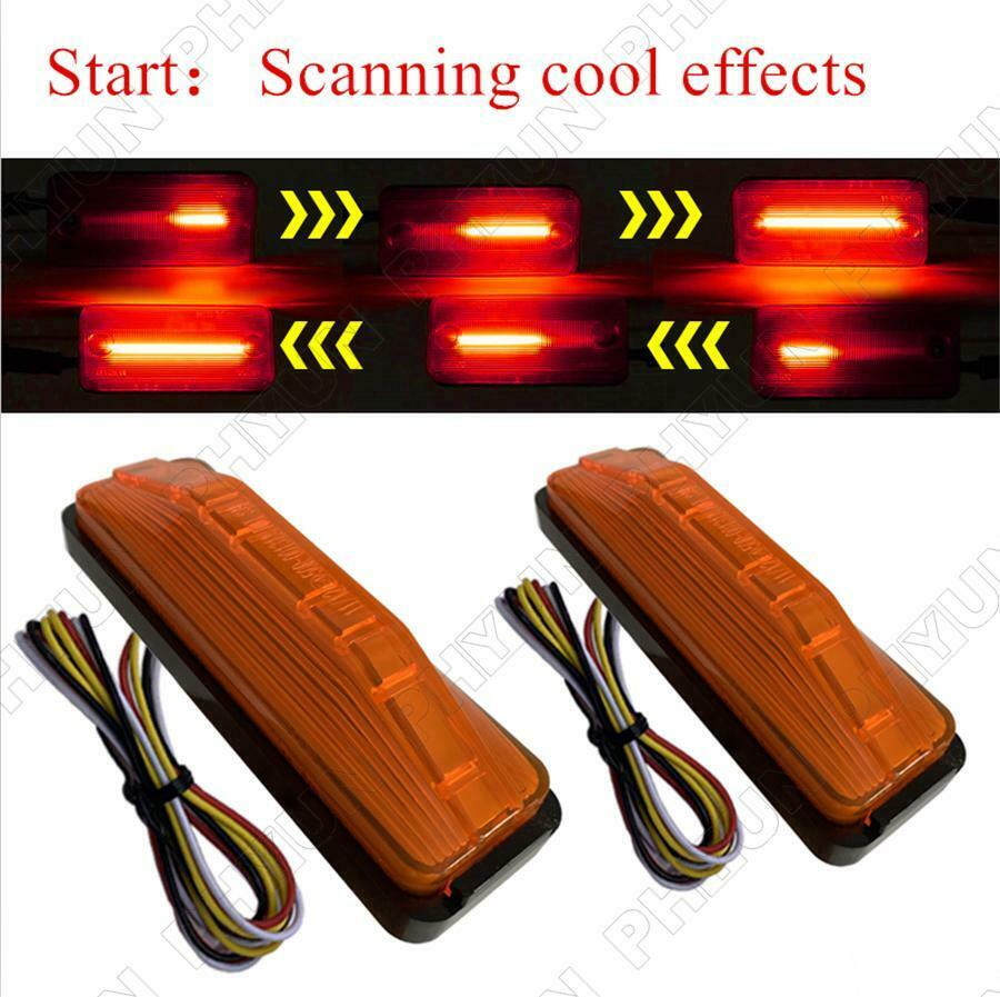 2Pcs Truck LED Lights Tail Brake Light Side Marker Signal Warning Lights Lamps