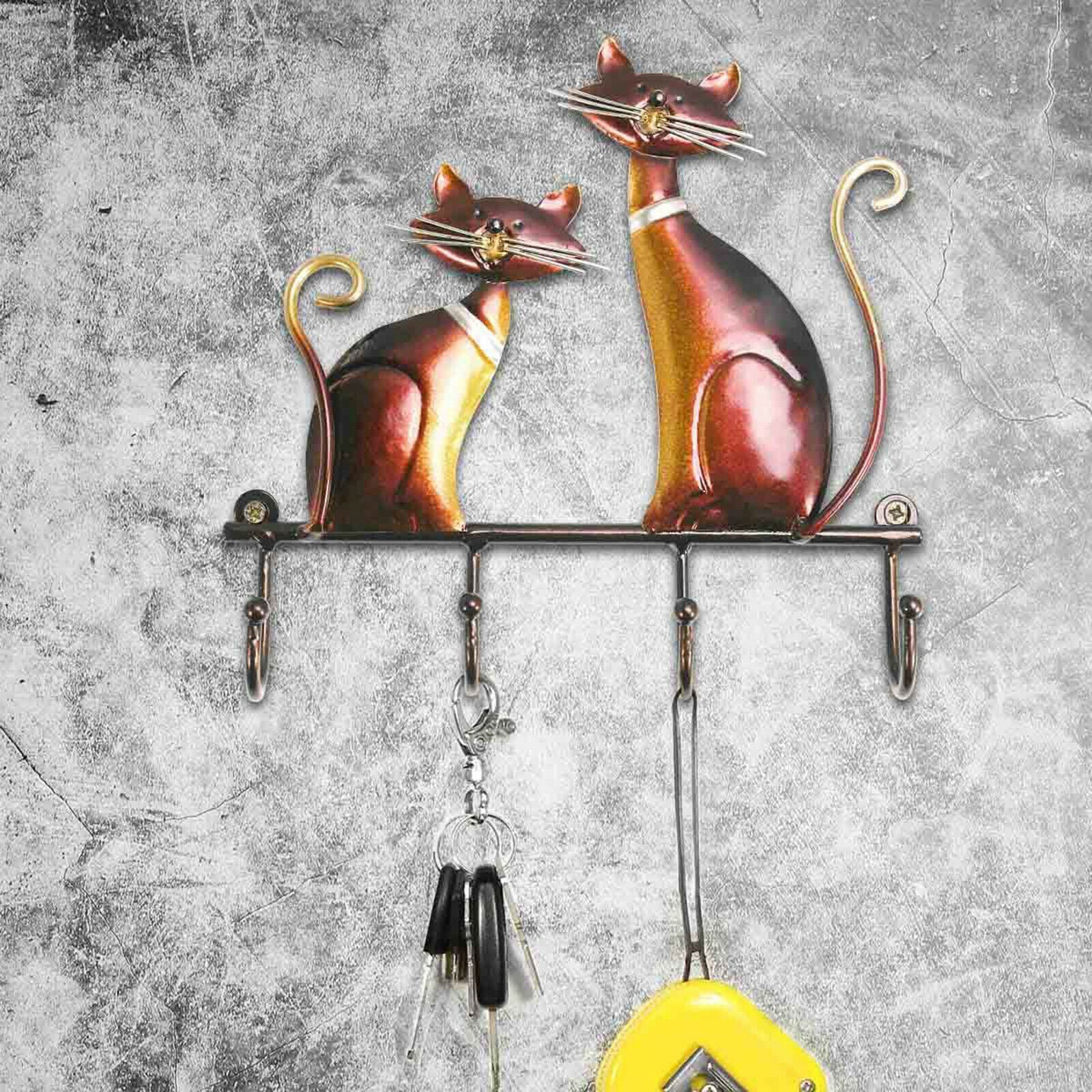 Coat Rack Wall Mounted, 4 Hooks Metal Iron Coat Hook Rail Hanger for Hanging