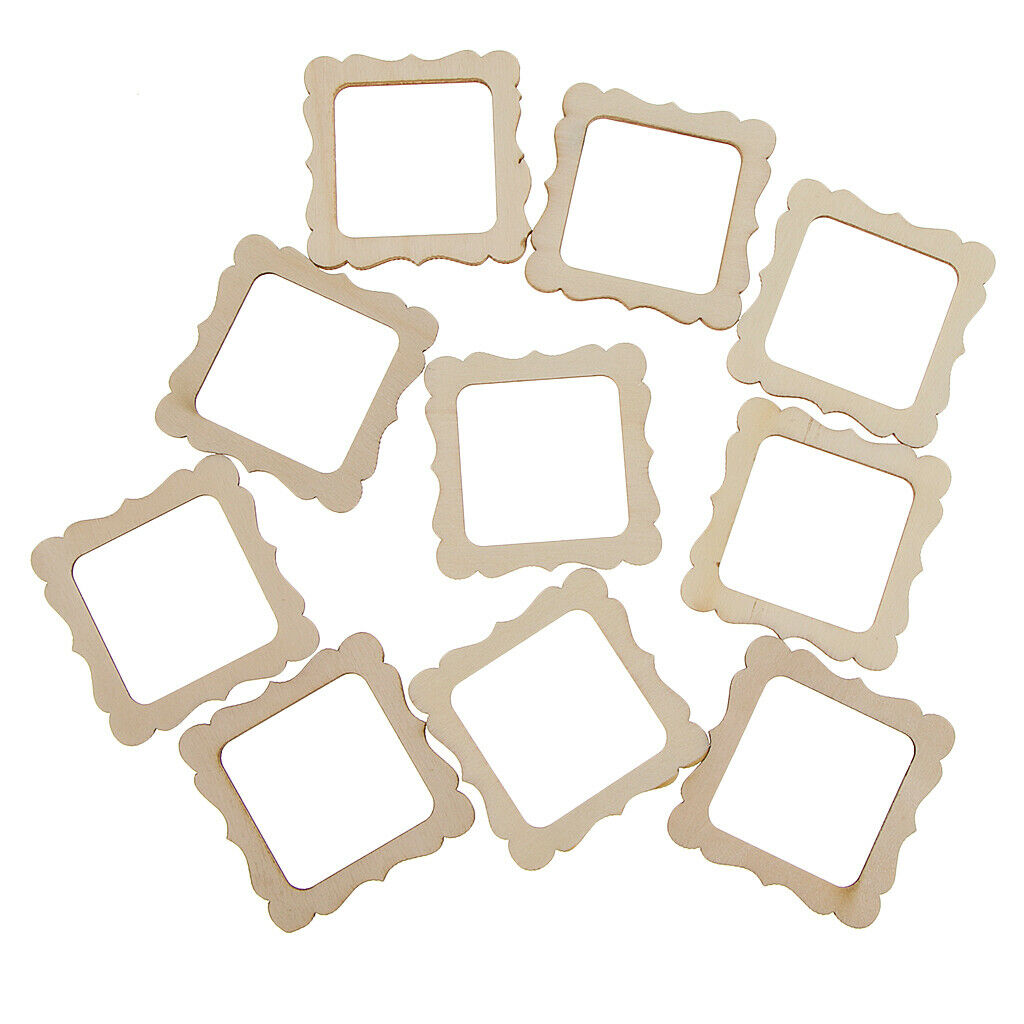 20PCS  Cut Frame Wood Scrapbooking Crafts DIY Wind Chime Hanging Decor