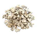 50 Pieces Shabby Chic Natural Wood Cutouts Wooden Animal Shapes