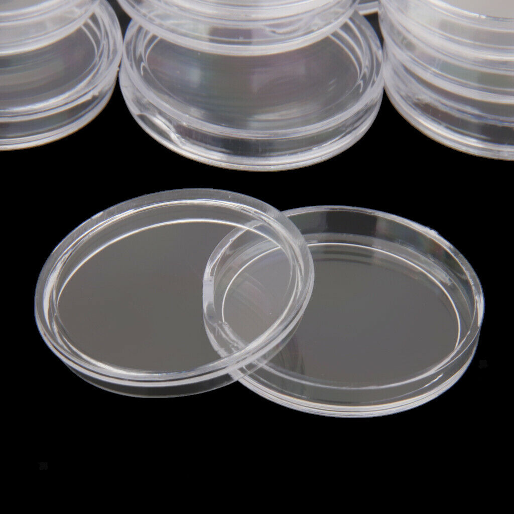 100pcs Transparent 27mm Coin Capsules Penny Coin Storage Box Case Holder