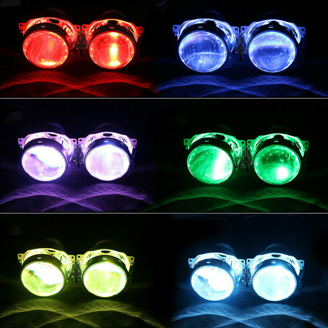 RGB LED Light Devil Demon Eyes Bulbs Bluetooth Control APP as Headlight Retrofit